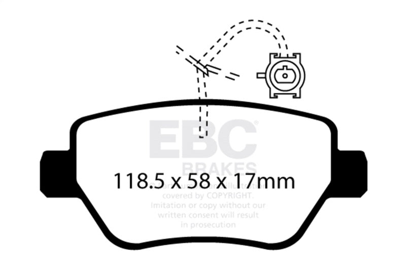 EBC 14-17 Maserati Ghibli (330 PS Package ONLY) Yellowstuff Rear Brake Pads - DP42258R
