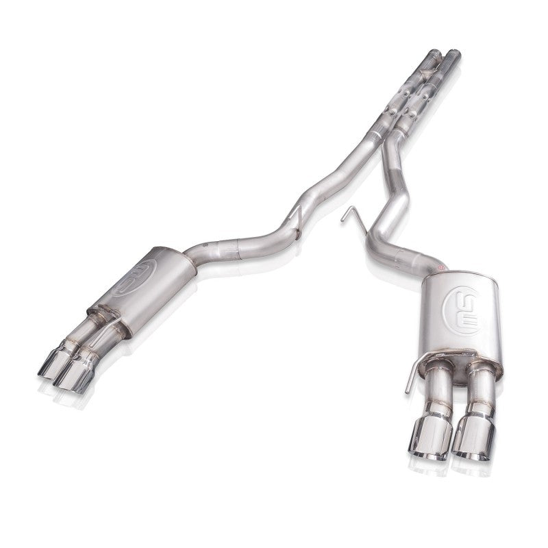Stainless Works 18+ Ford Mustang GT 3in Legend 304SS Catback w/ H-Pipe Quad Polished Tips (No Valve) - M18CBHPCL