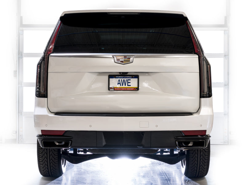 AWE Tuning 2021+ Cadillac Escalade 6.2L ESV 0FG Dual Exit Exhaust System (Reuses OE Tips) - 3015-31222
