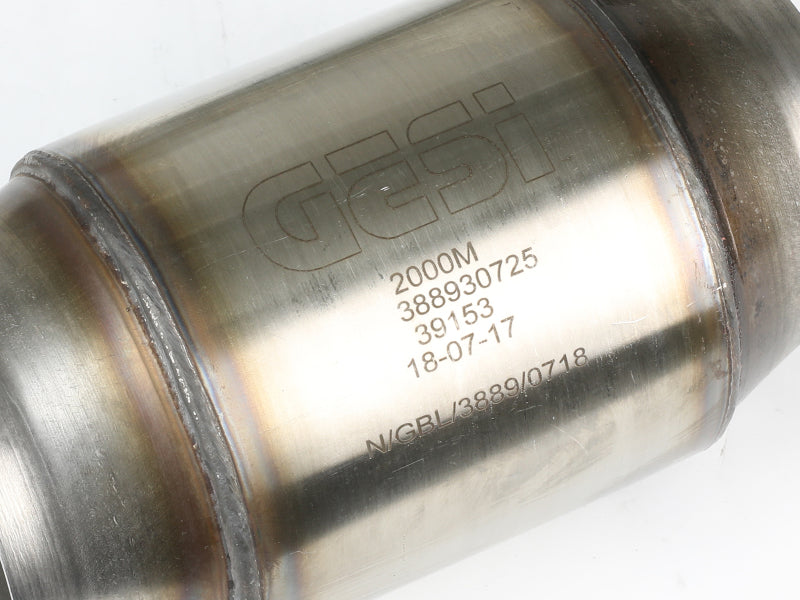 aFe POWER 14-18 Chevrolet Corvette C7 & Z06 Twisted Steel 3in 304 Stainless Steel Mid Pipe w/ Cat - 48-34130-1YC