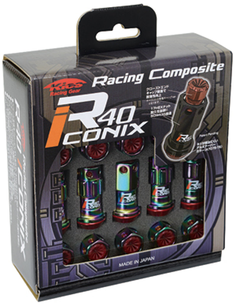 Project Kics 20 PCS (NO LOCKS) Neocro R40 Iconix W/ Plastic Cap (Black) - 12X1.50 - WRIF01NK