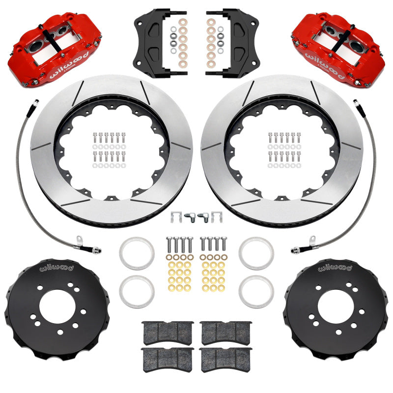 Wilwood 89-98 Nissan 240SX/89-94 Skyline/90-96 300ZX Superlite 6R Front BBK w/ 14in SLT Rotors - Red - 140-18247-R