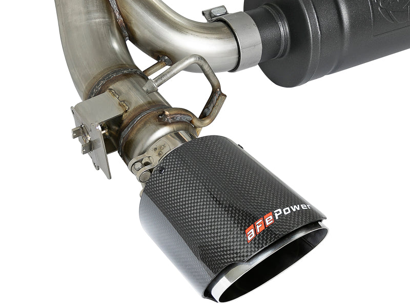 aFe Takeda 3in 304 SS Cat-Back Exhaust System w/ Carbon Fiber Tips 16-18 Ford Focus RS I4-2.3L (t) - 49-33103-C