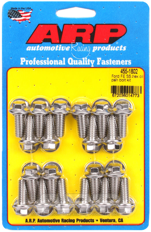 ARP Ford FE SS Hex Oil Pan Bolt Kit - 455-1802