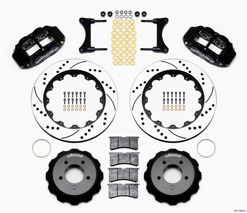 Wilwood Narrow Superlite 6R Front Hat Kit 14.00in Drilled 93-96 Mazda RX7 - 140-11964-D