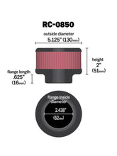 Load image into Gallery viewer, K&amp;N Universal Chrome Filter 2.438in Flange ID x 5.125in OD x 2in H - RC-0850