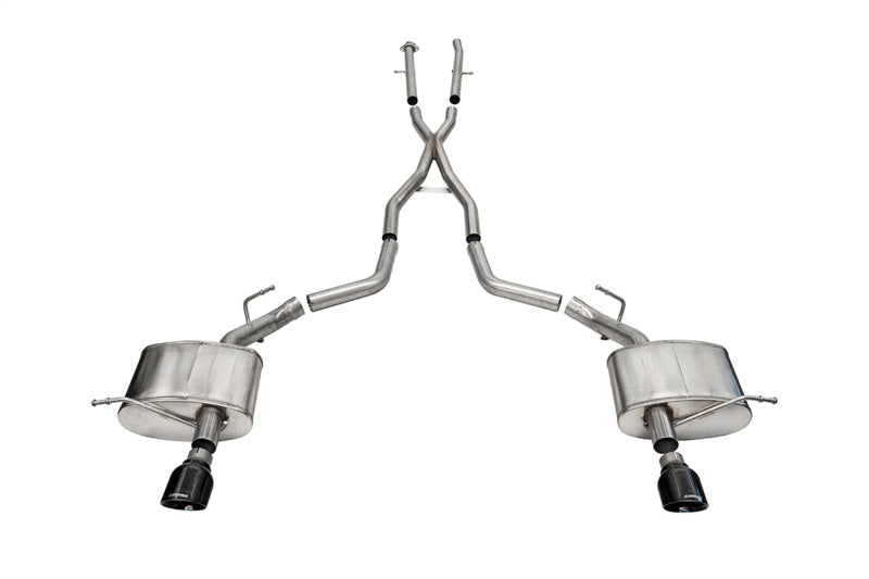 Corsa 2011-2025 Dodge Durango Xtreme 2.5in Cat-Back Dual Rear Exit w/ Single 4.5in Black PVD Tips - 21186BLK