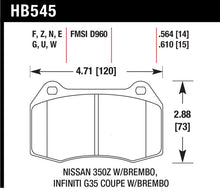 Load image into Gallery viewer, Hawk 03-07 G35/350z w/ Brembo HP+ Street Front Brake Pads - HB545N.564