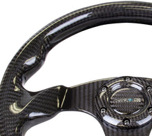 Load image into Gallery viewer, NRG Carbon Fiber Steering Wheel (320mm) Flat Bottom w/Shiny Black Carbon - ST-009CF/BK