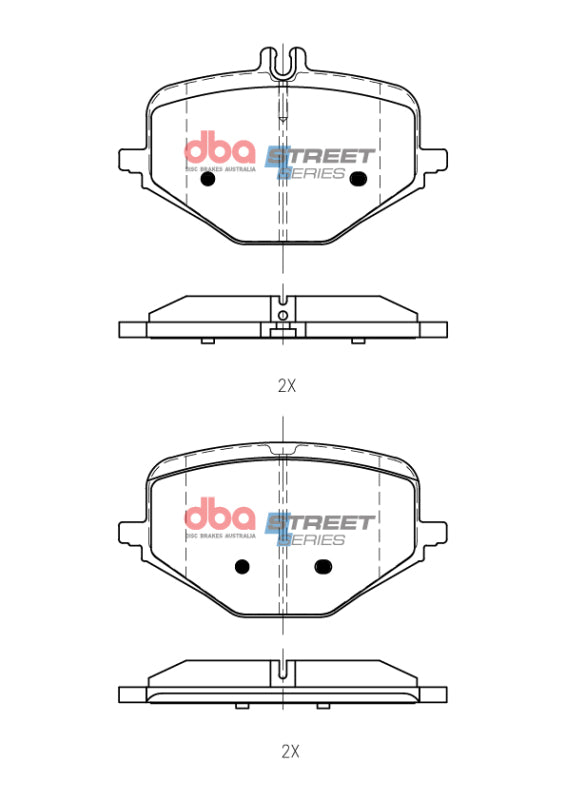 DBA 20-22 Mercedes-Benz GLE53 AMG (w/Red Brembo Calipers) Street Series Rear Brake Pads - DB15266SS