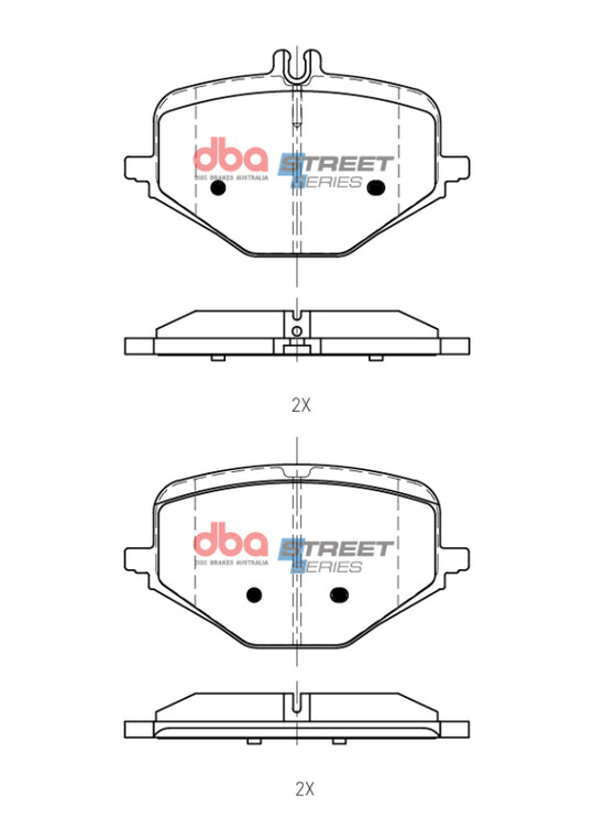 DBA 20-22 Mercedes-Benz GLE53 AMG (w/Red Brembo Calipers) Street Series Rear Brake Pads - DB15266SS