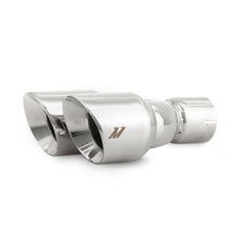 Load image into Gallery viewer, Mishimoto Dual Offset Tips 2.5in Inlet 3in Outlet Slash Cut - Polished - MMEXH-TIP-FSTP