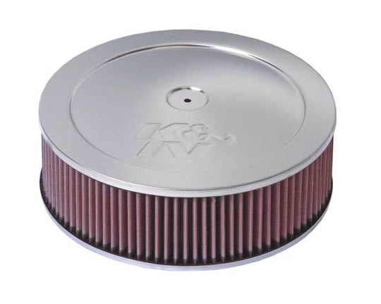 K&N Custom Round Filter 5-1/8in FLG / 11in Dia / 4-3/4in H w/VENT - 60-1180