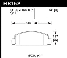 Load image into Gallery viewer, Hawk 88-91 Mazda RX-7 1.3L 10th Anniversary 1 Piston Caliper Front ER-1 Brake Pads - HB152D.540