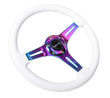 Load image into Gallery viewer, NRG Classic Wood Grain Steering Wheel (350mm) White Paint Grip w/Neochrome 3-Spoke Center - ST-015MC-WT