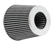 Load image into Gallery viewer, K&amp;N Universal Filter Chrome Round Tapered White - 4in Flange ID x 1.125in Flange Length x 5.5in H - RG-1001WT