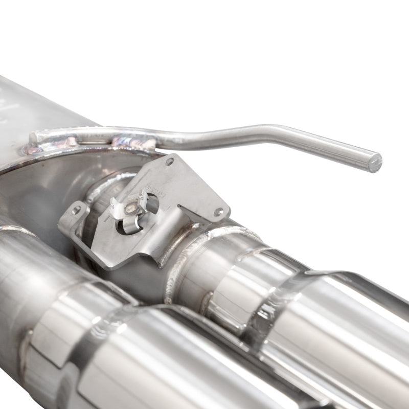 Stainless Works 2024 Mustang GT Catback Quad Tips Redline Sound X-Pipe Factory Connect Exhaust - M24QUADXFCR