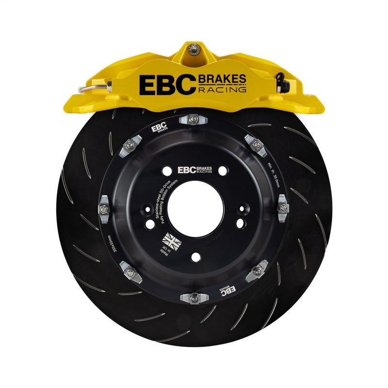 EBC Racing 10-14 Ford Mustang GT 5.0L Yellow Apollo-4 Calipers 355mm Rotors Front Big Brake Kit - BBK016YEL-2