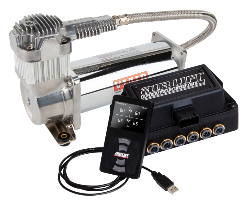 Air Lift Performance 3H (1/4 Air Line 4 Gal 5-Port Raw Aluminum Tank VIAIR 444C Comp) - 27692