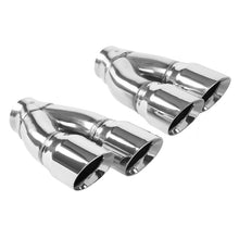 Load image into Gallery viewer, MagnaFlow Tip Stainless Double Wall Round Dual Outlet Polish 3in DIA 2.25in Inlet 9.75in Len (qty 2) - 35229