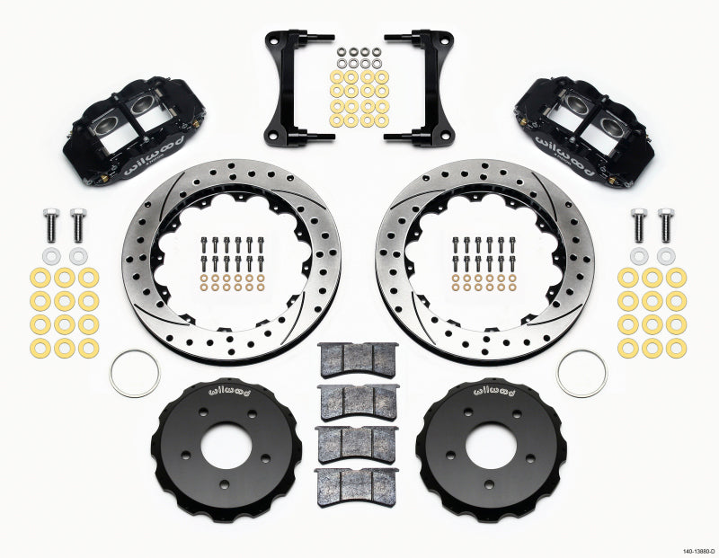 Wilwood Narrow Superlite 4R Front Hat Kit 12.88in Drill 2007-Up Jeep Wrangler - 140-13880-D