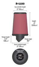 Load image into Gallery viewer, K&amp;N Universal Rubber Filter Round Tapered 3in Base OD x 2in Top OD x 4in H - 73-78 Honda ATC90 - R-1100