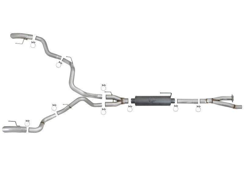 aFe MACH Force-Xp Cat-Back Exhaust w/Dual Hi-Tuck Tips 17-18 Ford F-150 Raptor V6-3.5L (tt) - 49-33095
