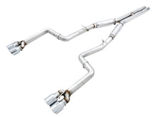 Load image into Gallery viewer, AWE Tuning 2015+ Dodge Challenger 6.4L/6.2L SC Track Edition Exhaust - Quad Chrome Silver Tips - 3015-42136