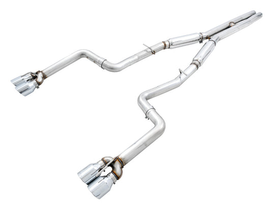 AWE Tuning 2015+ Dodge Challenger 6.4L/6.2L SC Track Edition Exhaust - Quad Chrome Silver Tips - 3015-42136