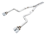 AWE Tuning 2015+ Dodge Challenger 6.4L/6.2L SC Track Edition Exhaust - Quad Chrome Silver Tips - 3015-42136