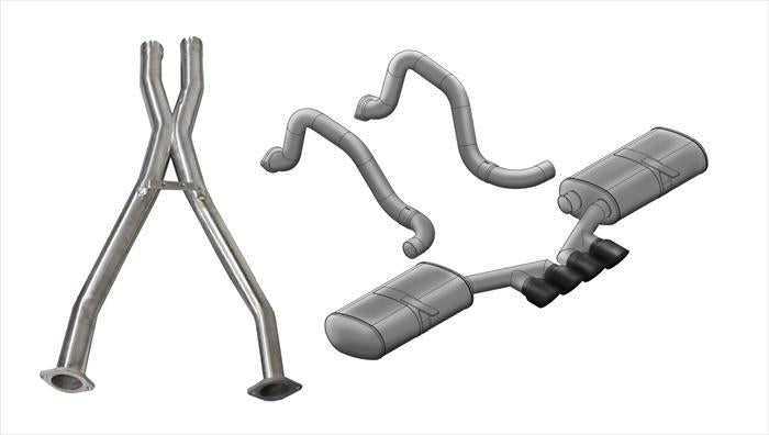 Corsa 97-04 Chevrolet Corvette (C5) 2.5in Sport Cat-Back Exhaust - 3.5in Black Tigershark Tips - 14139CBBLK