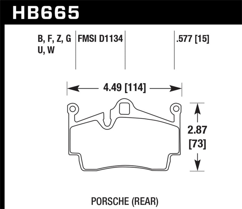 Hawk 13-16 Porsche 911 Rear HPS 5.0 Brake Pads - HB665B.577