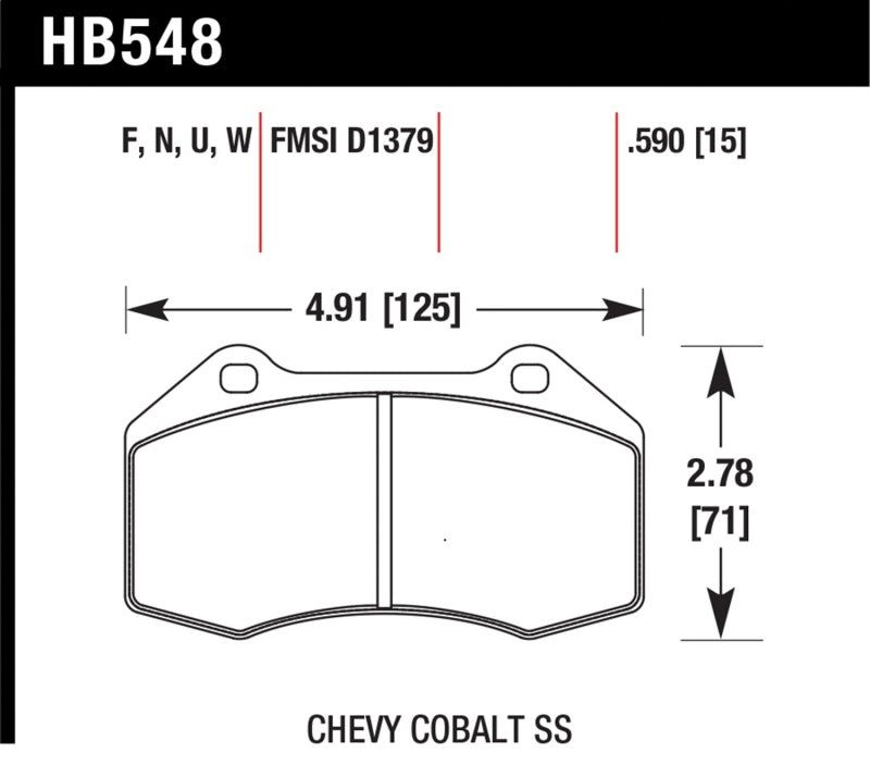 Hawk 08-10 Chevrolet Cobalt / HHR HPS 5.0 Front Brake Pads - HB548B.510