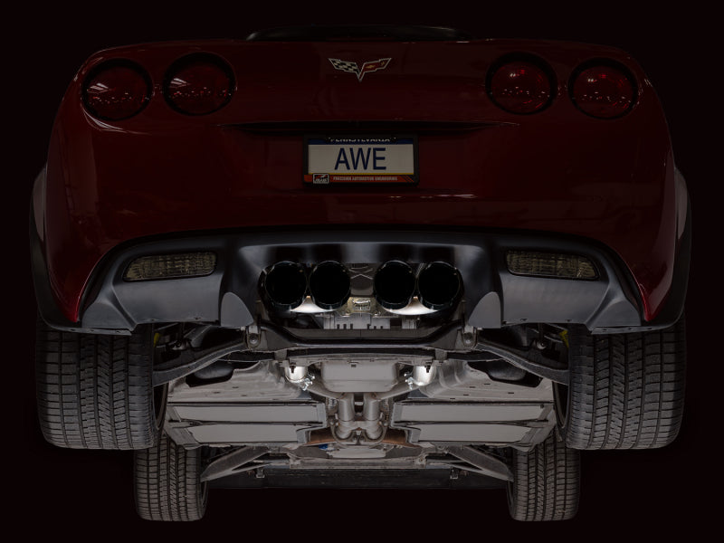 AWE Tuning 05-07 C6 Chevrolet Corvette 6.0L Track Edition Axle-Back Exhaust w/ Diamond Black Tips - 3020-43660