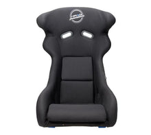 Load image into Gallery viewer, NRG FRP Bucket Seat - White Finish with Arrow Embroidery And Blue Side Mount Bracket - FRP-600WT