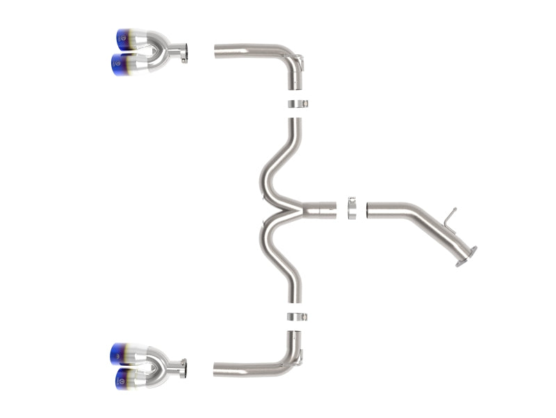 aFe 22-24 Kia Forte GT 1.6L 3in-2.5in 304 Stainless Steel Axle-Back Exhaust w/ Blue Flame Tips - 49-37039-L