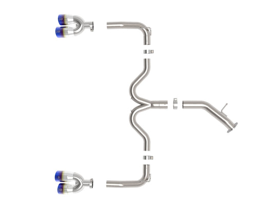 aFe 22-24 Kia Forte GT 1.6L 3in-2.5in 304 Stainless Steel Axle-Back Exhaust w/ Blue Flame Tips - 49-37039-L