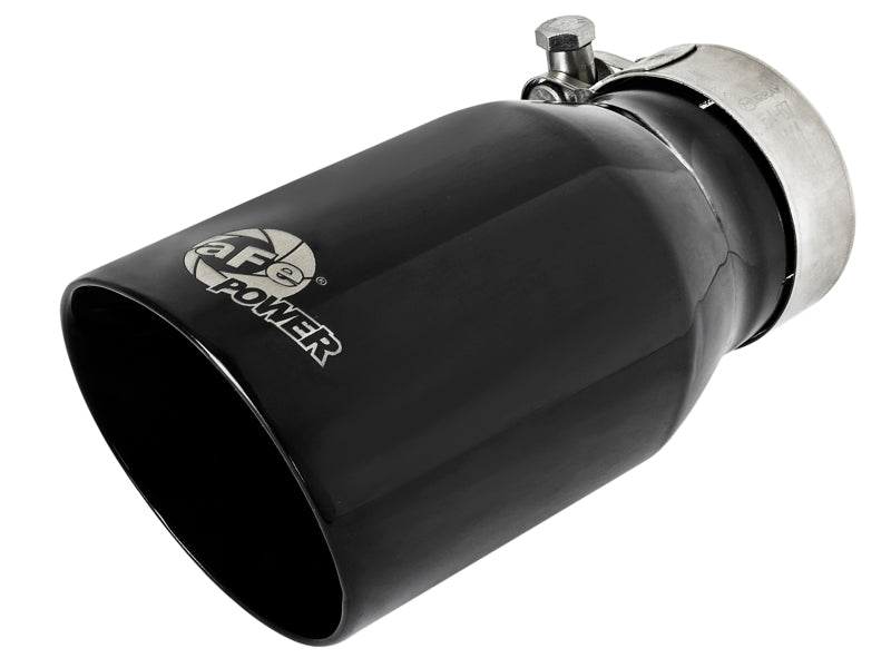 aFe MACH Force-Xp Universal 409 SS Single-Wall Clamp-On Exhaust Tip - Black - 49T25354-B07