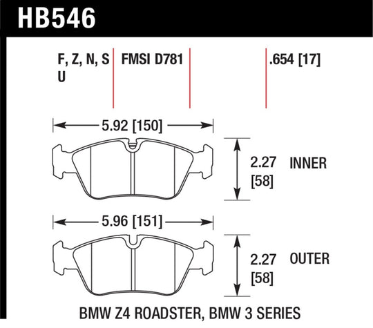 Hawk HT-10 Street Brake Pads - HB546S.654