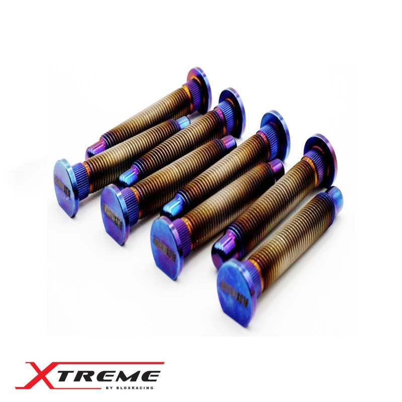 BLOX Racing Titanium Extended Wheel Studs M12X1.5mm 8Pcs Honda Fitment - Burnt - BXAC-00176-B