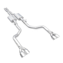Load image into Gallery viewer, Stainless Works 15-19 Dodge Challenger 6.2L/6.4L Hemi 3in Legend Catback X-Pipe w/4in Quad Tips - CHAL16CBL4