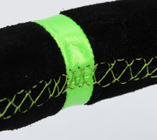 Load image into Gallery viewer, NRG Reinforced Steering Wheel 350mm/3in. Deep Blk Suede/ Neon Green Stitch w/5mm Matte Black Spoke - RST-036MB-S-GN
