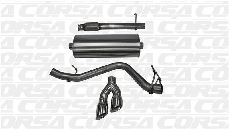 Corsa 14-19 GMC Sierra/Chevy Silv 1500 Reg. Cab/Long Bed 5.3L V8 Polished  Single Side CB Exhaust - 14872