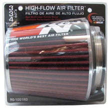 Load image into Gallery viewer, K&amp;N Universal Air Filter Chrome Round Tapered Red - 4in Flange ID x 1.125in Flange Length x 5.5in H - RG-1001RD