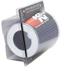 Load image into Gallery viewer, K&amp;N Universal Air Filter Chrome Round Tapered Blue - 4in Flange ID x 1.125in Flange Length x 5.5in H - RG-1001BL