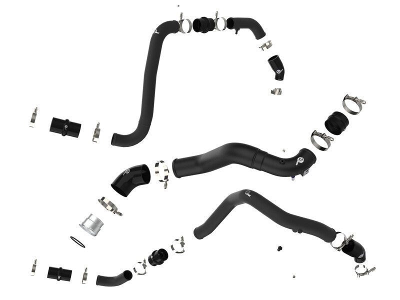 aFe BladeRunner 21-22 Ford F-150 Ecoboost V6-3.5L(tt) Aluminum Hot and Cold Charge Pipe Kit Black - 46-20514-B