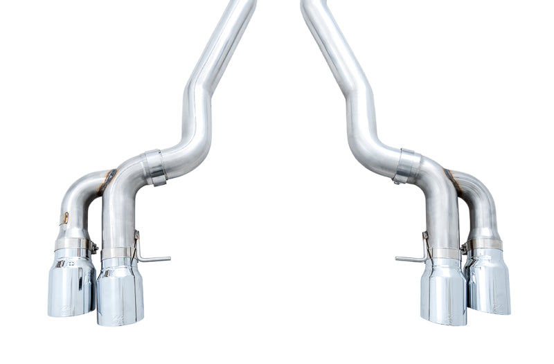 AWE Tuning 18-19 BMW M5 (F90) 4.4T AWD Axle-Back Exhaust - Track Edition (Chrome Silver Tips) - 3020-42069