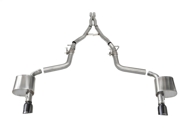 Corsa 2015-2023 Charger SRT/Hellcat/Redeye 2.75in Valved Catback DRE w/ Single 4.5in Blk PVD Tips - 21072BLK
