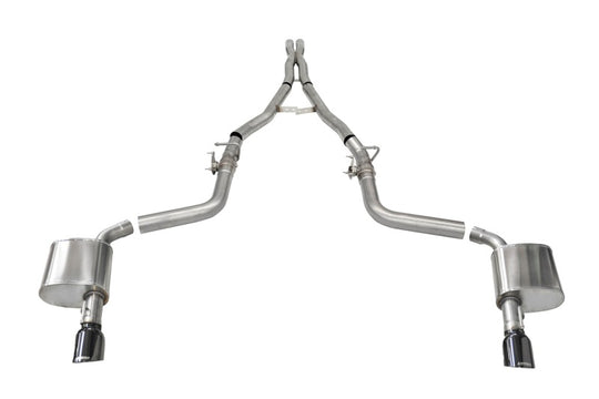 Corsa 2015-2023 Charger SRT/Hellcat/Redeye 2.75in Valved Catback DRE w/ Single 4.5in Blk PVD Tips - 21072BLK