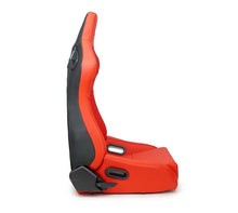 Load image into Gallery viewer, NRG Omega Reclinable Racing Seat (Pair) Red with Black Carbon Vinyl Back - RSC-750RD/BK L/R